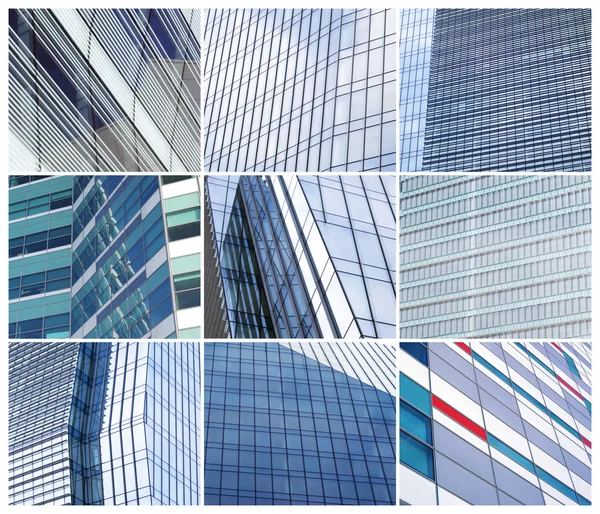 Mur en verre des immeubles de bureaux collage — Photo