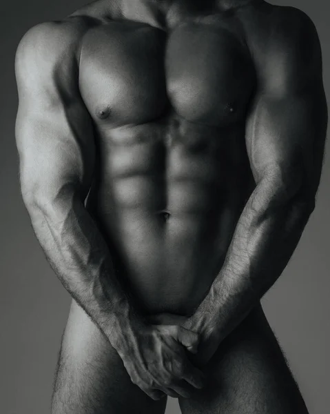 Männlicher Körper Mit Sixpack Bauchmuskeln — Stockfoto