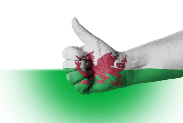 Tummen upp för Wales — Stockfoto