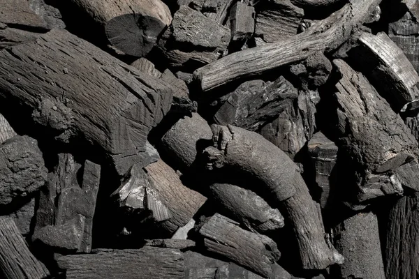 Meşe Kömürleri Yakın Plan Üst Manzara — Stok fotoğraf