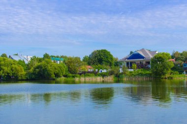 Yazın ve ormanda göl manzaraları