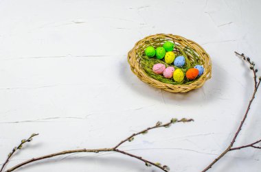 Sancaklar, kartlar, çantalar için yumurta ve kopya alanı ile resim