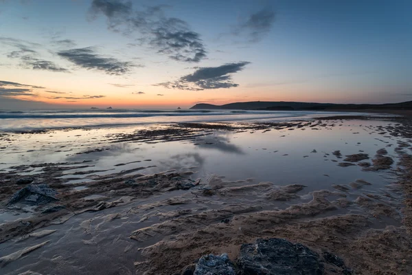 Playa de arena puesta de sol — Foto de Stock