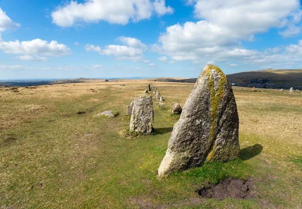 Merrivale Stone Rows — Stock Photo, Image