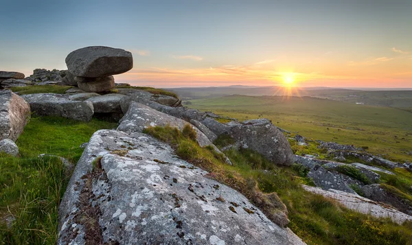 Kilmar Tor Bodmin Moor Cornwall üzerinde — Stok fotoğraf