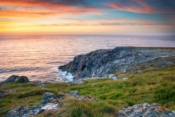 Pôr do sol em West Pentire — Fotografia de Stock