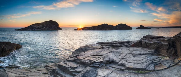 Cornwall sahil Panorama — Stok fotoğraf