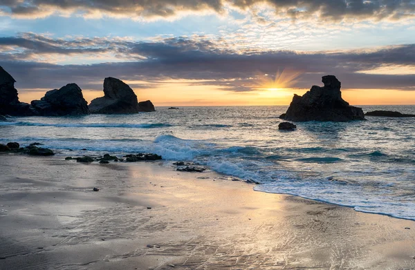 Sonnenuntergang bei Porthcothan — Stockfoto