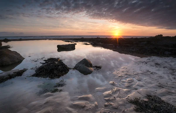 Sandymouth Beach nedaleko Bude — Stock fotografie