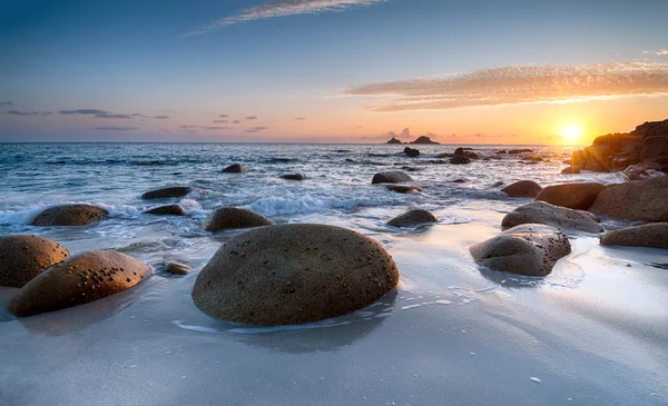 Пляж ліжечках корнуельською мовою — стокове фото