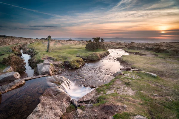 Zonsondergang op Dartmoor — Stockfoto