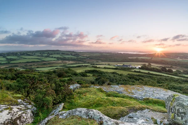 Sunrise on Helman Tor in Cornwall — Stock Photo, Image