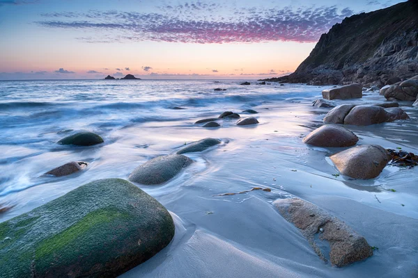 Porth Nanven pláž Sunset — Stock fotografie