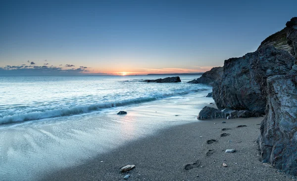 Hemmick παραλία ηλιοβασίλεμα — Φωτογραφία Αρχείου