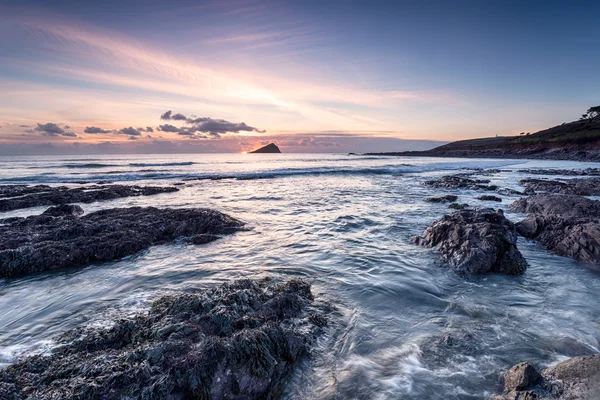 Wembury ビーチの夕日 — ストック写真