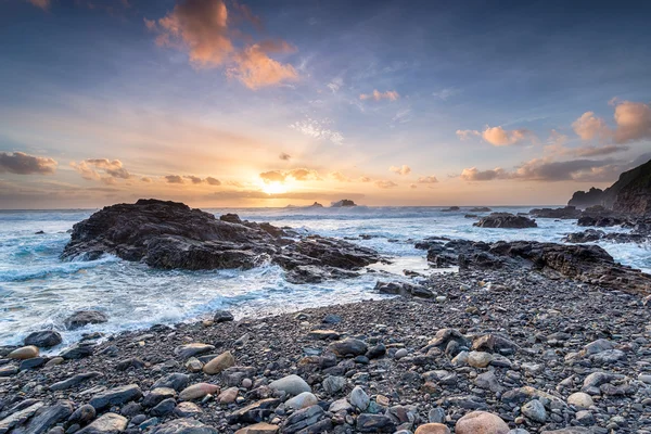 Puesta de sol en el Cabo Cornwall — Foto de Stock