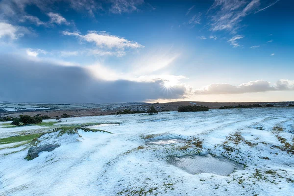 Sneeuw op Bodmin Moor — Stockfoto