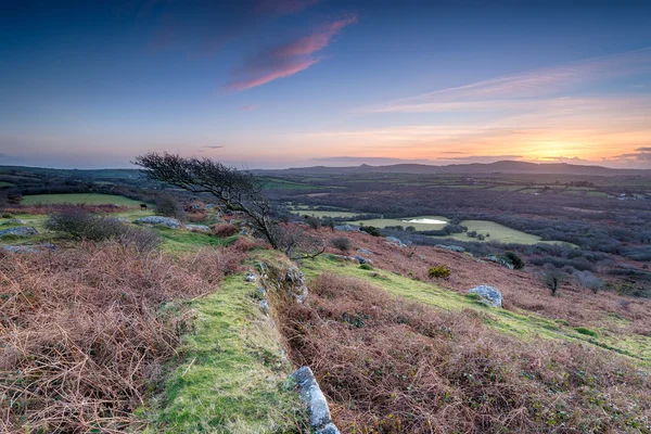 Sunset at Helman Tor in Cornwall — Stock Photo, Image