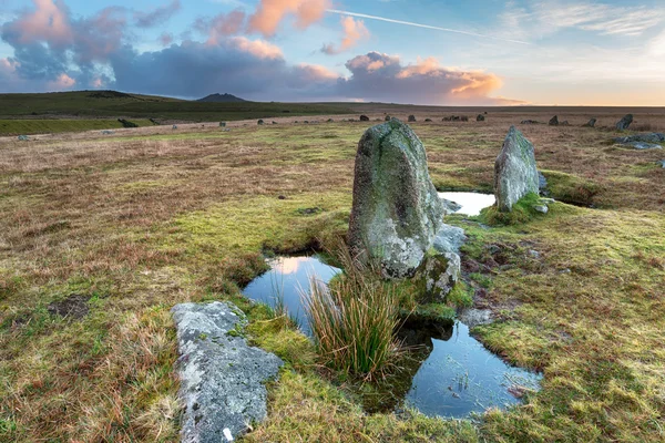 Cercle de pierre sur la lande de Bodmin — Photo