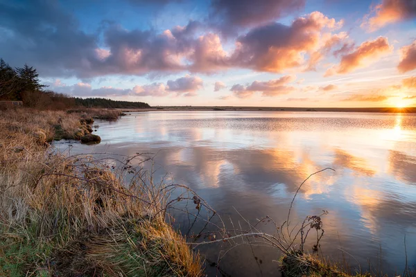 Hermoso amanecer sobre el agua — Foto de Stock