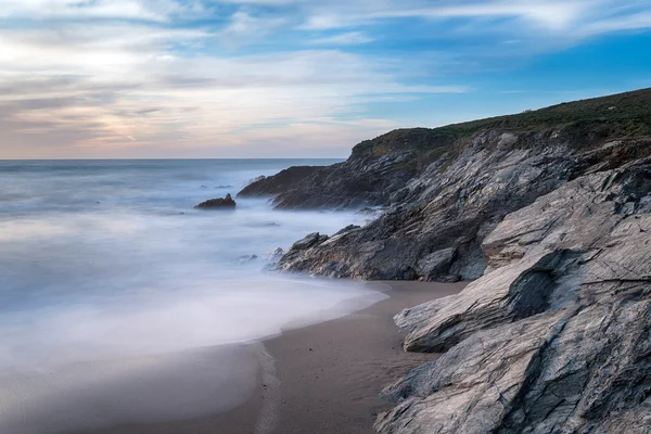 Costa de Cornwall em Newquay — Fotografia de Stock