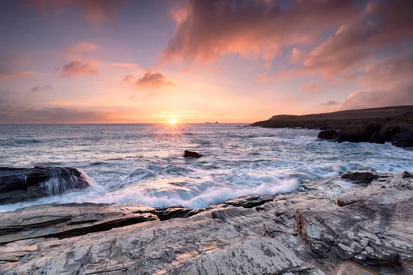 Bay je nastražená v Cornwallu — Stock fotografie