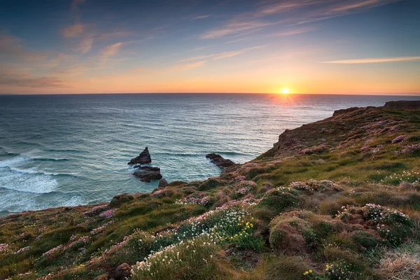 Sunset on the Cornish Coastline — Stock Photo, Image