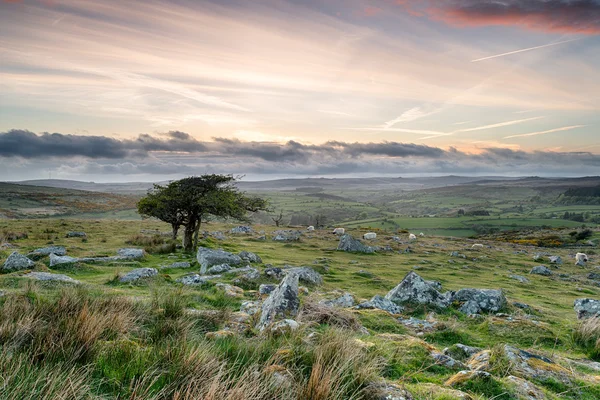 Dartmoor zachód słońca — Zdjęcie stockowe