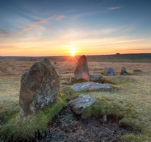 Stannon Stone Circle в Корнуолле — стоковое фото