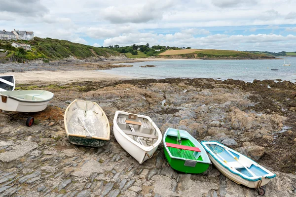 Roeiboten op Portscatho — Stockfoto