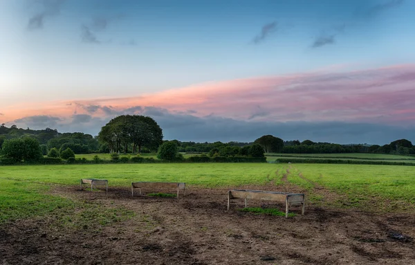 Cornish campo ao entardecer — Fotografia de Stock