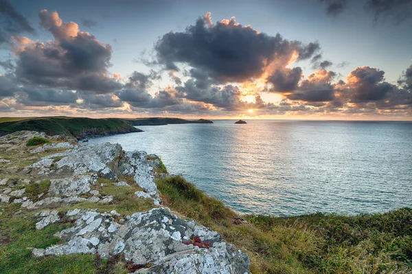 Zonsondergang in Trevan punt — Stockfoto