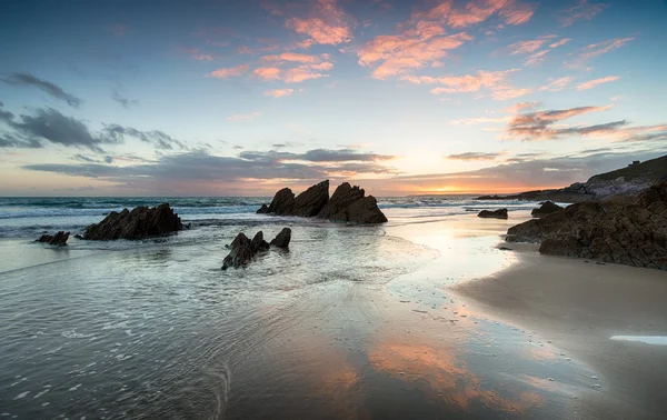 Západ slunce v Whitsand zálivu — Stock fotografie