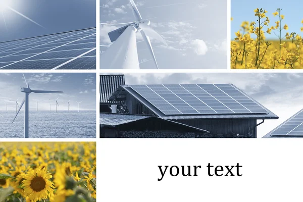 Collage de sources d'énergie renouvelables et alternatives — Photo