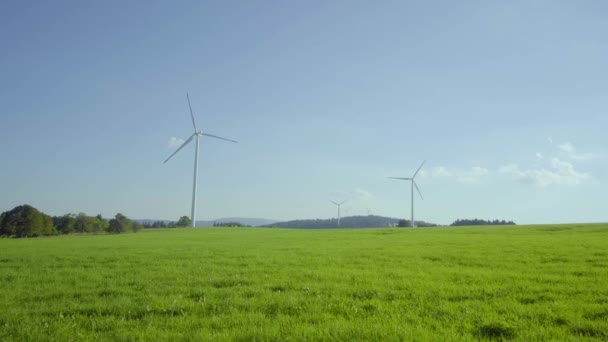 Wind molen wind energie park industriële energieproductie — Stockvideo