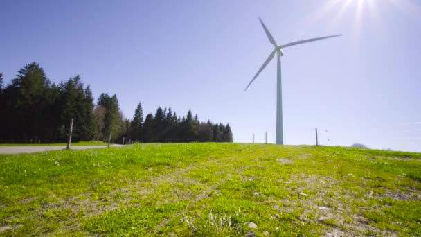 Malom szél park ipari energia-energiatermelés szél — Stock videók