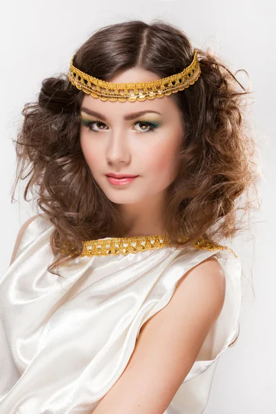 Antik Yunan tarzı kadın beyaz tunik 