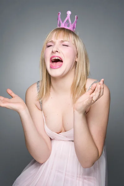 Emotional girl cries — Stock Photo, Image