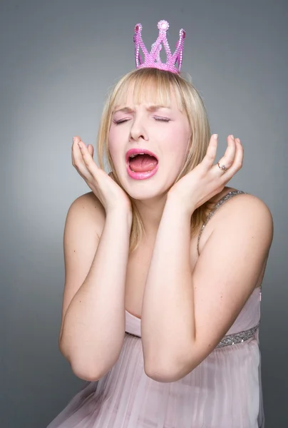 Emotional girl cries — Stock Photo, Image