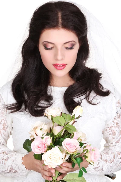 Nahaufnahme Porträt der schönen Braut — Stockfoto
