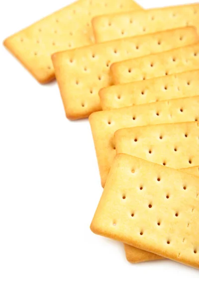 Cracker Elszigetelt Fehér Háttérrel Felülnézet — Stock Fotó