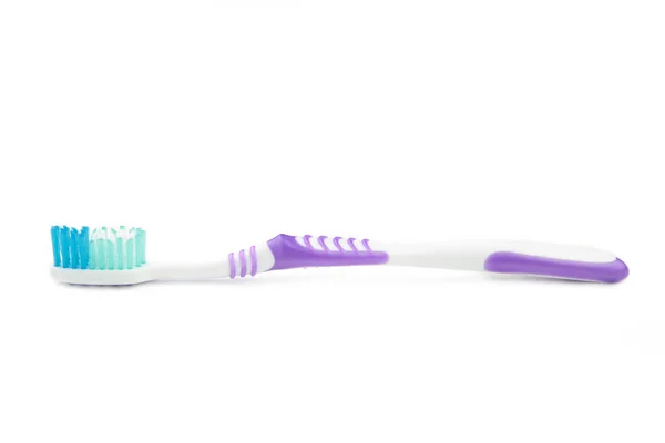 Violet Toothbrush Isolated White Background Top View — Stock Photo, Image