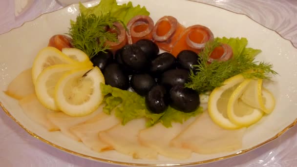 Comidas del restaurante — Vídeos de Stock