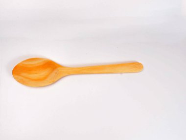 Tahta çatal bıçak takımı resmi, beyaz izole bir arkaplanda çekim yap.