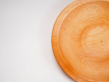 Tahta çatal bıçak takımı resmi, beyaz izole bir arkaplanda çekim yap.