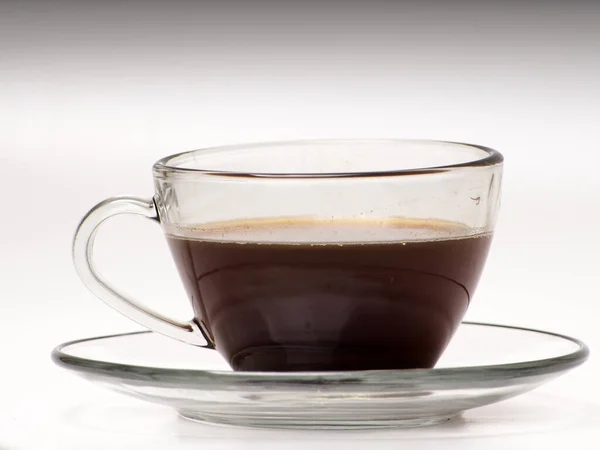 Egy Csésze Kávé Francia Sajtó Fehér Elszigetelt Háttérrel — Stock Fotó
