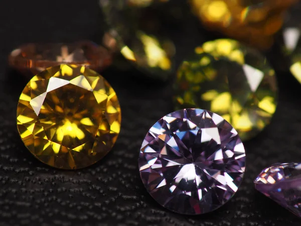 Gros Plan Pousse Belles Pierres Précieuses Cristal Diamants Multicolores Brillant — Photo