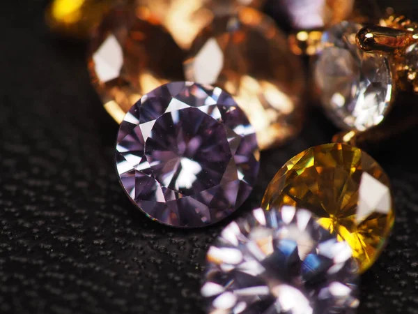 Gros Plan Pousse Belles Pierres Précieuses Cristal Diamants Multicolores Brillant — Photo