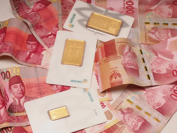 Jakarta Indonesien Januari 2021 Fine Gold Bar 999 Från Aneka — Stockfoto