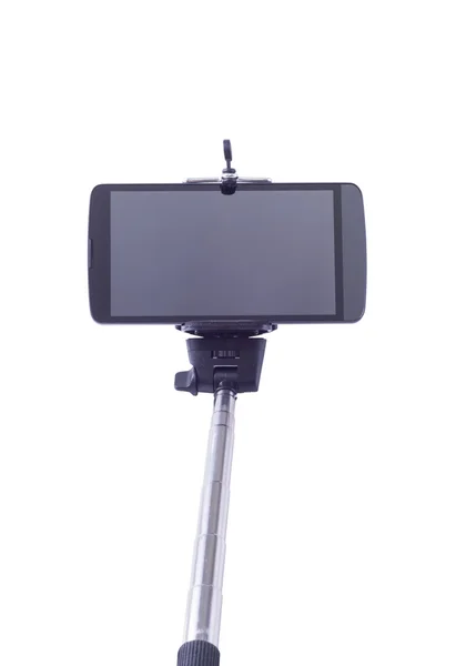 Selfie monopod e celular — Fotografia de Stock